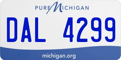 MI license plate DAL4299