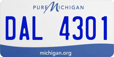 MI license plate DAL4301