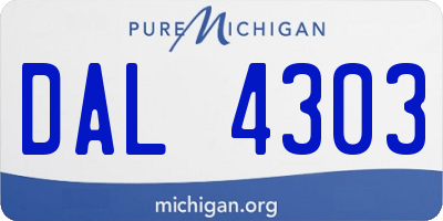 MI license plate DAL4303