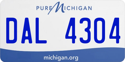 MI license plate DAL4304