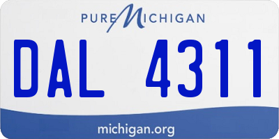 MI license plate DAL4311