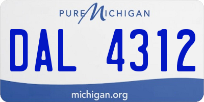 MI license plate DAL4312