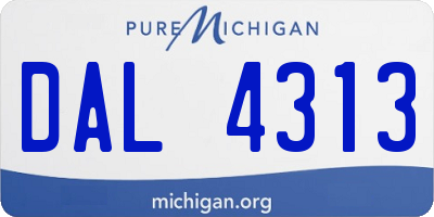 MI license plate DAL4313