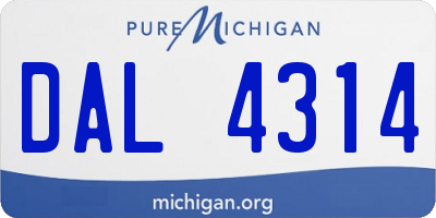 MI license plate DAL4314