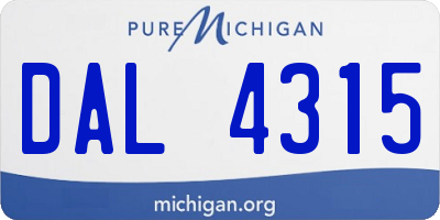 MI license plate DAL4315