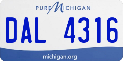 MI license plate DAL4316