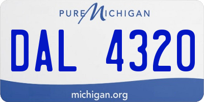 MI license plate DAL4320