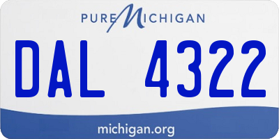 MI license plate DAL4322