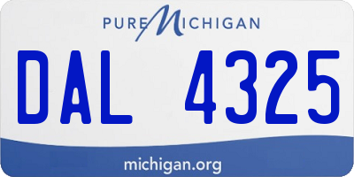 MI license plate DAL4325