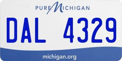 MI license plate DAL4329