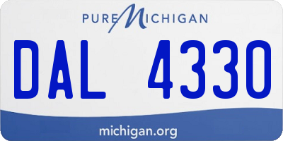 MI license plate DAL4330