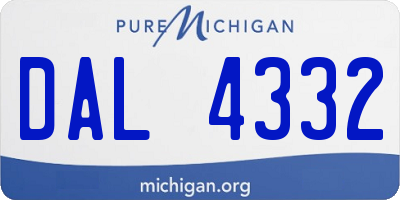 MI license plate DAL4332