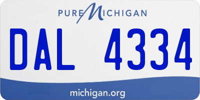 MI license plate DAL4334