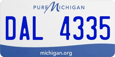 MI license plate DAL4335