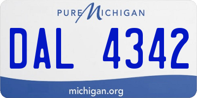 MI license plate DAL4342