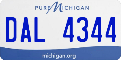 MI license plate DAL4344