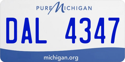 MI license plate DAL4347