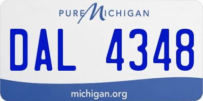 MI license plate DAL4348