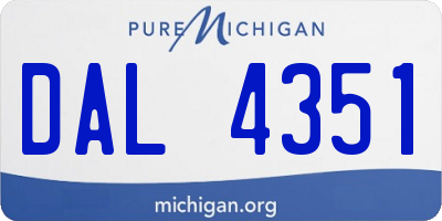 MI license plate DAL4351