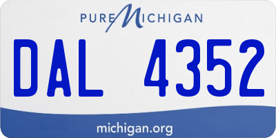 MI license plate DAL4352