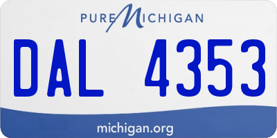 MI license plate DAL4353