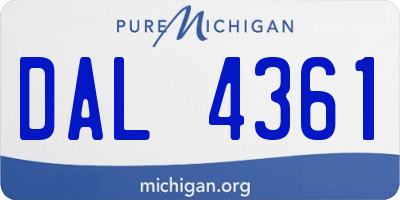 MI license plate DAL4361
