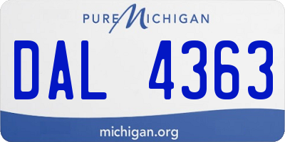 MI license plate DAL4363