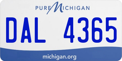 MI license plate DAL4365