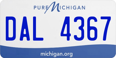 MI license plate DAL4367