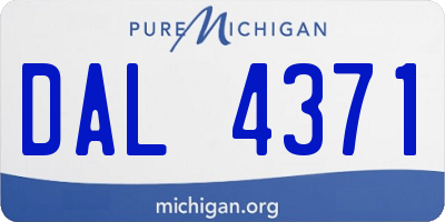 MI license plate DAL4371