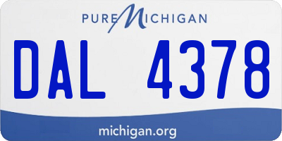 MI license plate DAL4378