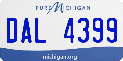 MI license plate DAL4399