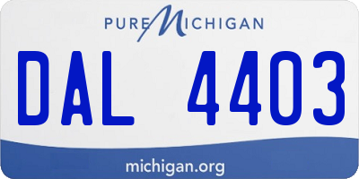 MI license plate DAL4403