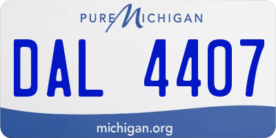 MI license plate DAL4407