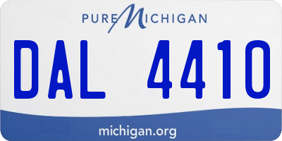 MI license plate DAL4410