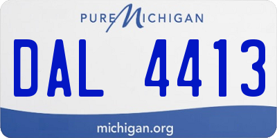 MI license plate DAL4413