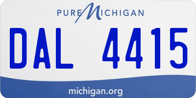 MI license plate DAL4415