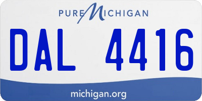 MI license plate DAL4416