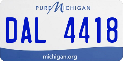 MI license plate DAL4418