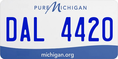 MI license plate DAL4420