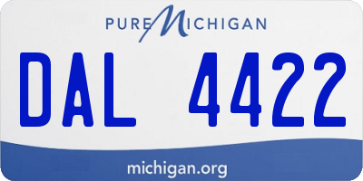 MI license plate DAL4422