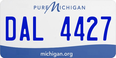 MI license plate DAL4427