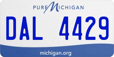 MI license plate DAL4429