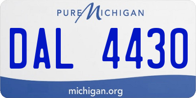 MI license plate DAL4430