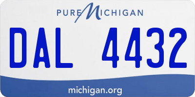 MI license plate DAL4432