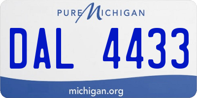 MI license plate DAL4433