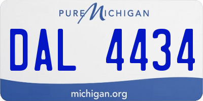 MI license plate DAL4434