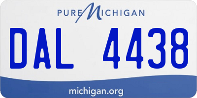 MI license plate DAL4438