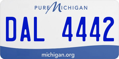 MI license plate DAL4442