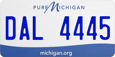 MI license plate DAL4445